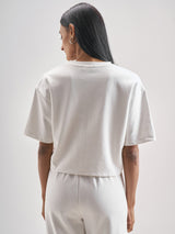 Women's White Casual Self-Design Half Sleeves Top