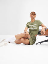 Women's Green Casual Printed Regular Fit Half Sleeves Tshirt