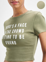 Women's Green Casual Printed Regular Fit Half Sleeves Tshirt