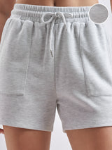 Women's Grey Casual Solid Regular Fit Shorts
