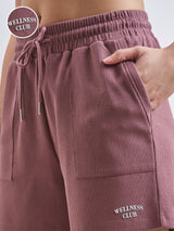 Women's Purple Casual Solid Regular Fit Shorts