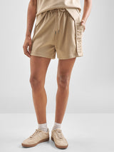 Women's Beige Casual High-Rise Shorts