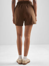 Women's Brown Casual High-Rise Shorts