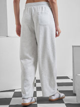 Women's Grey Casual Solid Relaxed Fit Trackpant
