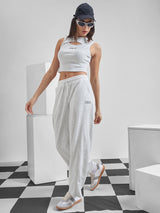 Women's Grey Casual Solid Relaxed Fit Trackpant
