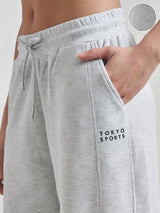 Women's Grey Casual Solid Relaxed Fit Trackpant