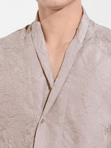Men's Grey Casual Solid Half Sleeves Shirt