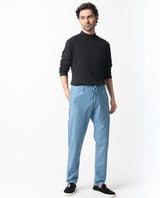 Men's Blue Casual Regular Fit Solid Trouser