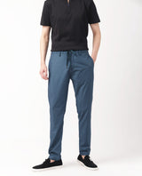 Men's Blue Casual Regular Fit Solid Trouser