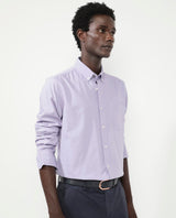Men's Purple Formal Regular Fit Solid Full Sleeves Shirt