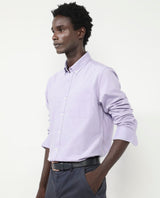 Men's Purple Formal Regular Fit Solid Full Sleeves Shirt