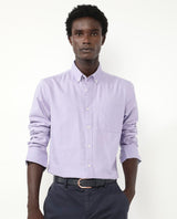 Men's Purple Formal Regular Fit Solid Full Sleeves Shirt