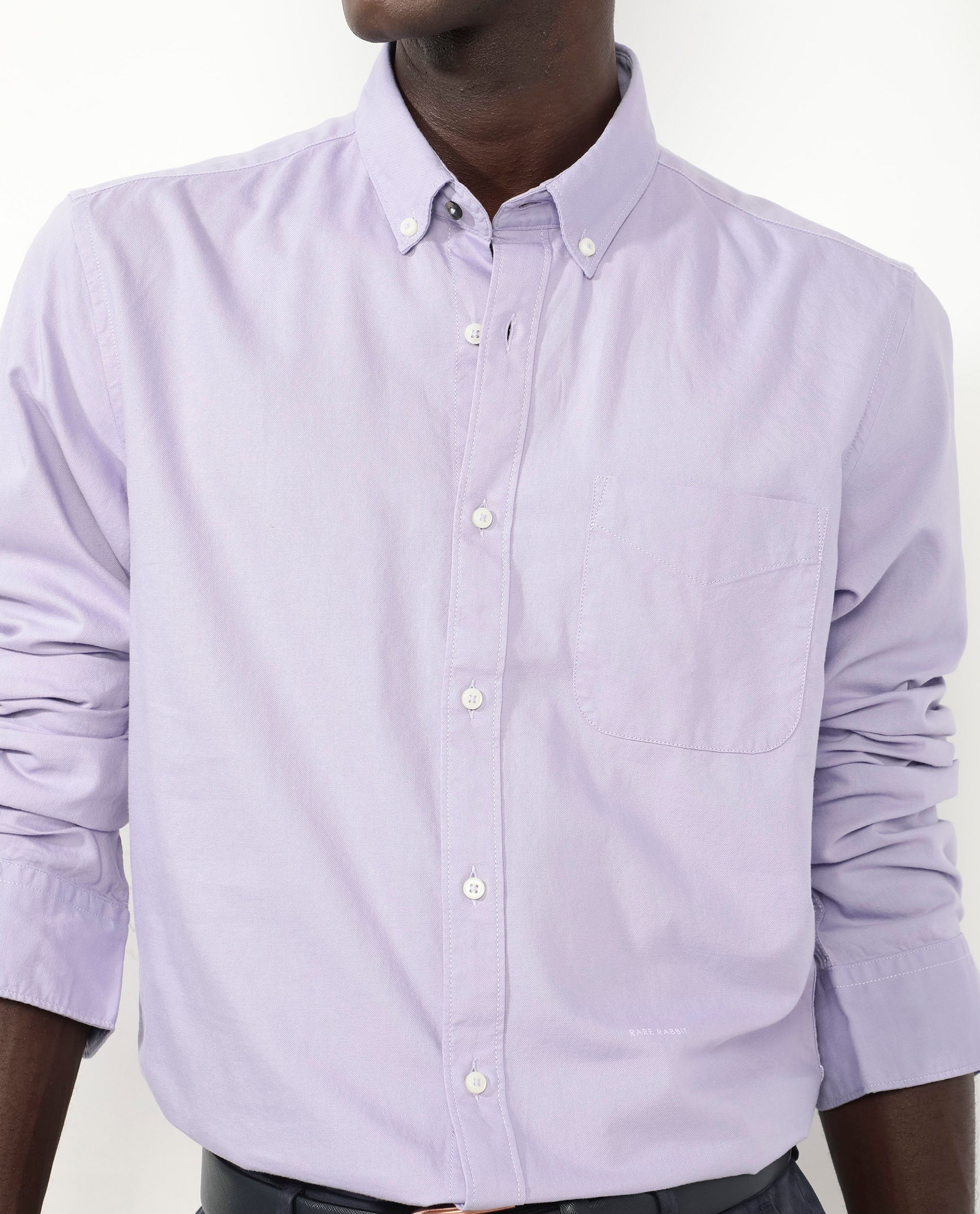 Men's Purple Formal Regular Fit Solid Full Sleeves Shirt