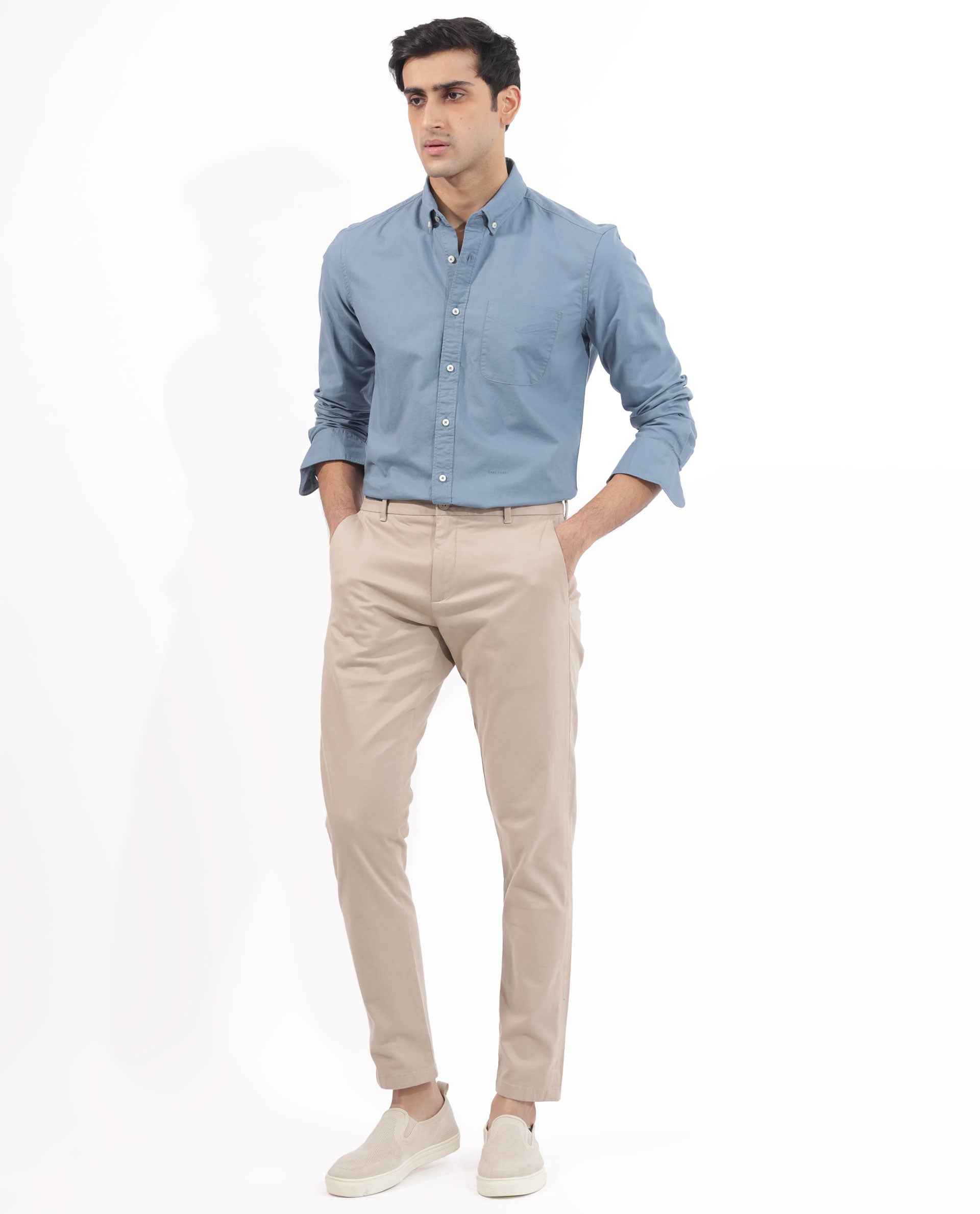 Men's Blue Formal Regular Fit Solid Full Sleeves Shirt