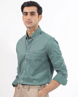 Men's Blue Formal Regular Fit Solid Full Sleeves Shirt