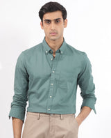 Men's Blue Formal Regular Fit Solid Full Sleeves Shirt
