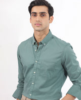 Men's Blue Formal Regular Fit Solid Full Sleeves Shirt