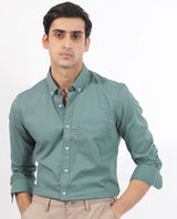 Men's Blue Formal Regular Fit Solid Full Sleeves Shirt