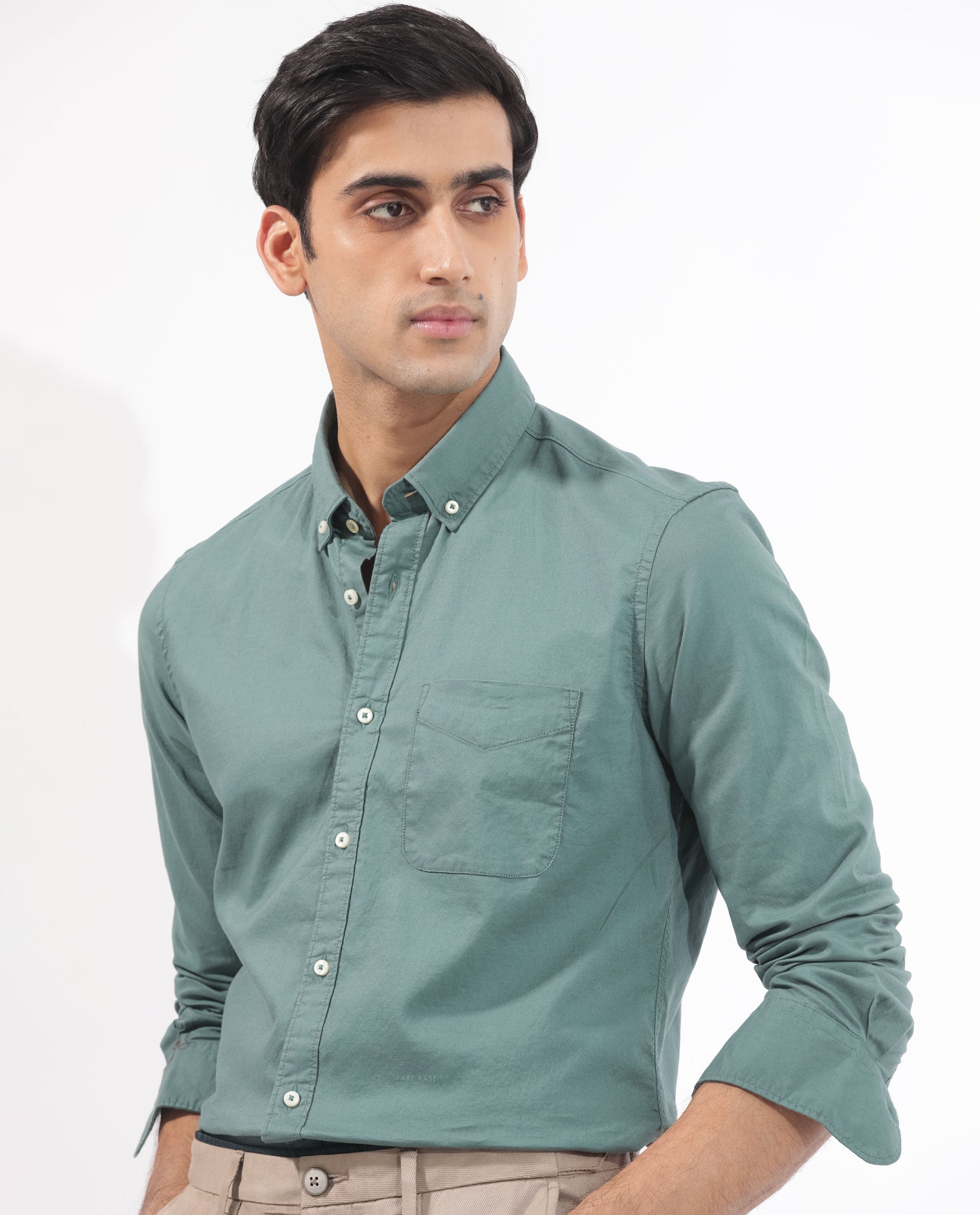 Men's Blue Formal Regular Fit Solid Full Sleeves Shirt