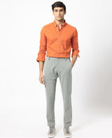 Men's Orange Formal Regular Fit Solid Full Sleeves Shirt