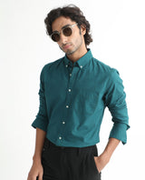 Men's Blue Formal Regular Fit Solid Full Sleeves Shirt