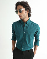 Men's Blue Formal Regular Fit Solid Full Sleeves Shirt