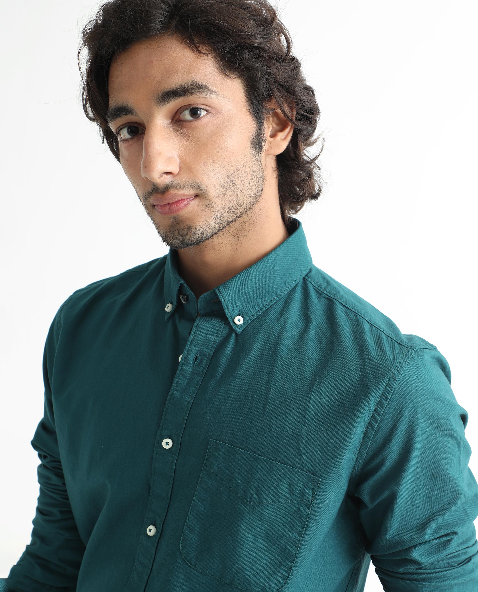 Men's Blue Formal Regular Fit Solid Full Sleeves Shirt