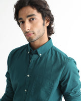 Men's Blue Formal Regular Fit Solid Full Sleeves Shirt