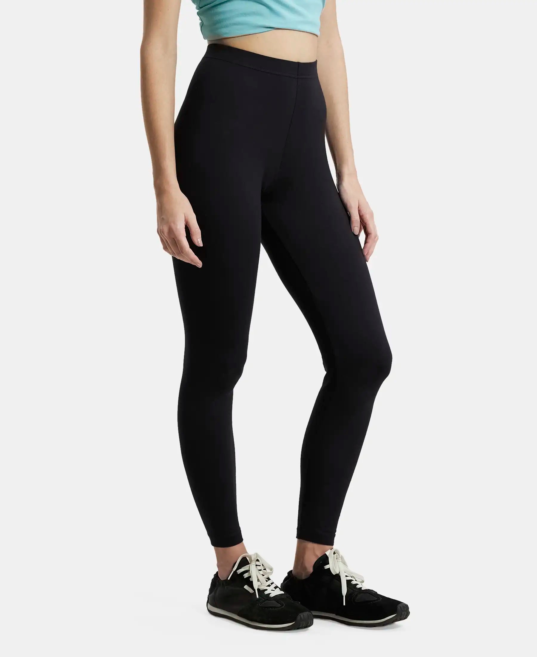 Women's Black Cotton Stretch Legging