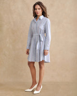 Women's Blue Casual Full Sleeves Dress