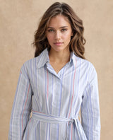 Women's Blue Casual Full Sleeves Dress