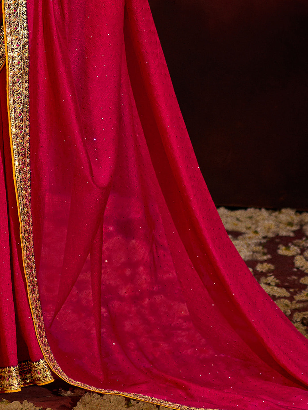 Women's Pink Festive Saree