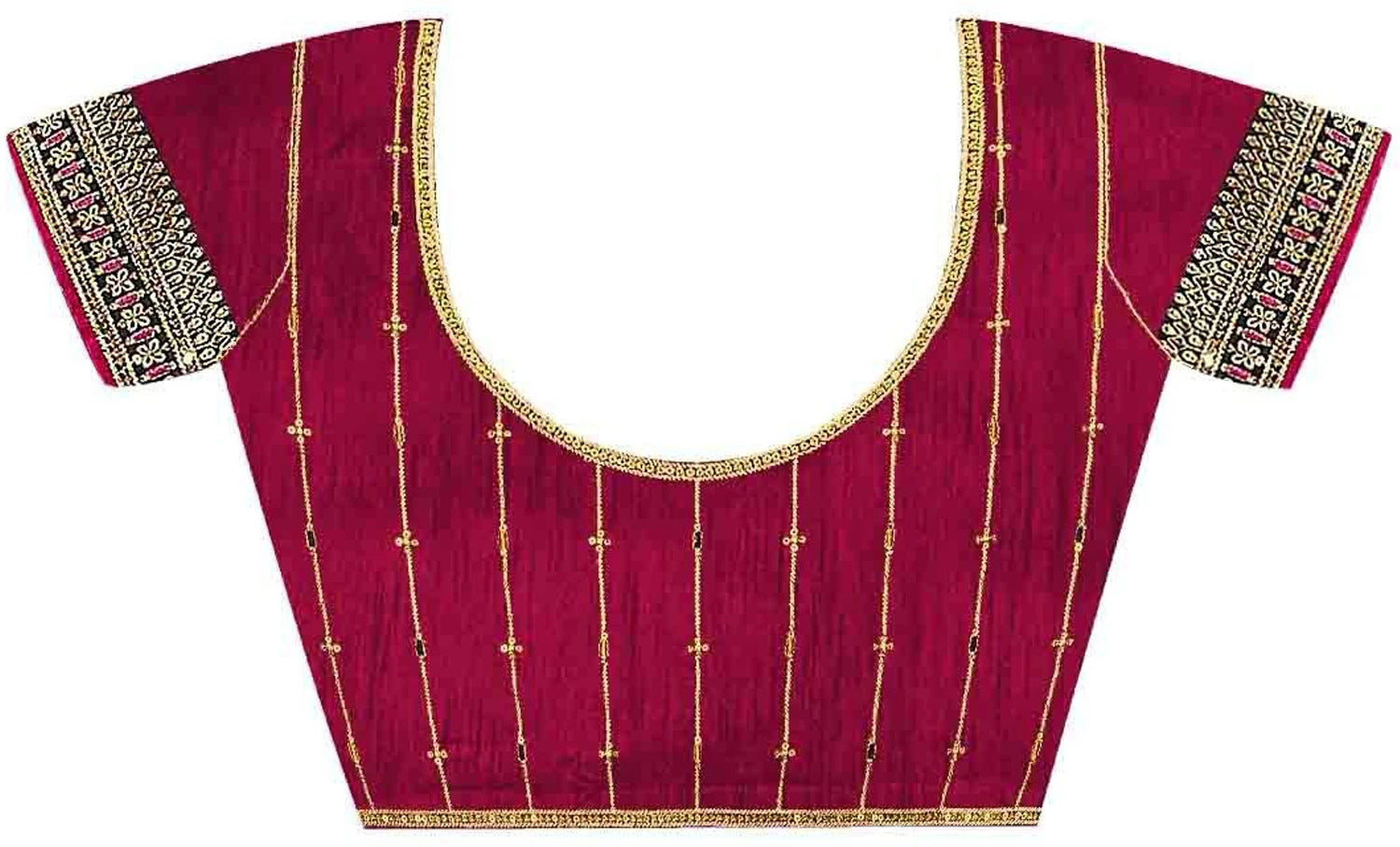Women's Vichitra Silk Black Embellished Designer Saree with Blouse Piece