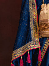 Women's Navy Blue Festive Saree