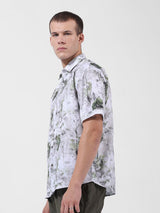 Men's White Casual Solid Half Sleeves Shirt