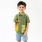 Boys Green Casual Printed Half Sleeves Shirt