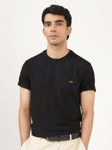 Men's Black Casual Regular Fit Solid Half Sleeves Tshirt