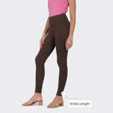 Women's Brown Solid Sports High Rise Pant