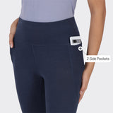 Women's Blue Solid Sports High Rise Pant