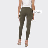 Women's Green Solid Sports High Rise Pant
