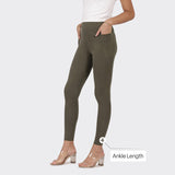 Women's Green Solid Sports High Rise Pant