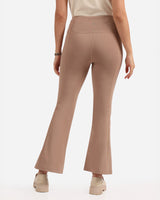 Women's Brown Solid Sports High Rise Trouser