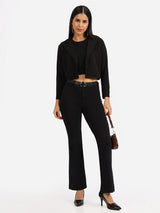 Women's Black Solid Sports High Rise Pant