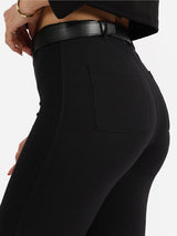 Women's Black Solid Sports High Rise Pant