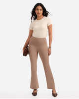 Women's Brown Solid Sports High Rise Trouser