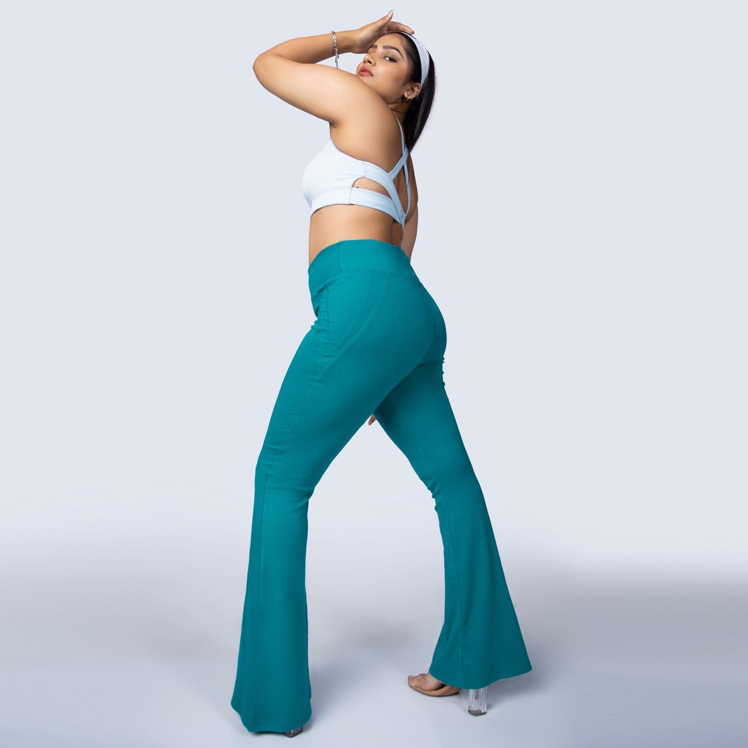 Women's Green Sports Bootcut Pant