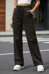 Women's Black Casual Solid Oversized Track Pant