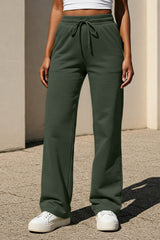 Women's Green Casual Solid Oversized Track Pant