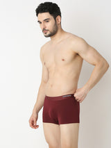 Men's Red Mid-Rise Solid Trunk