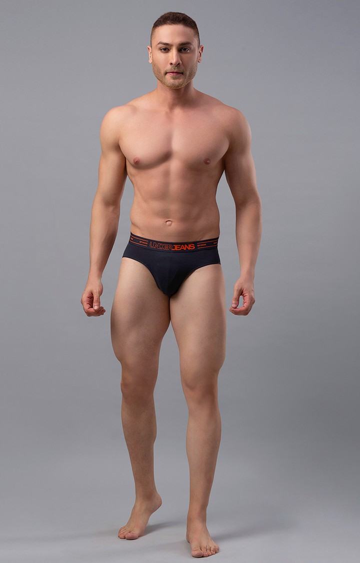 Men's Grey Mid-Rise Solid Brief